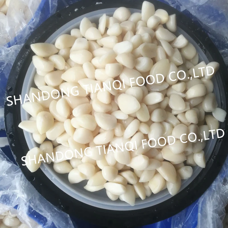 Factory peeled white garlic cloves in brine in drums Factory peeled white garlic cloves in brine in drums